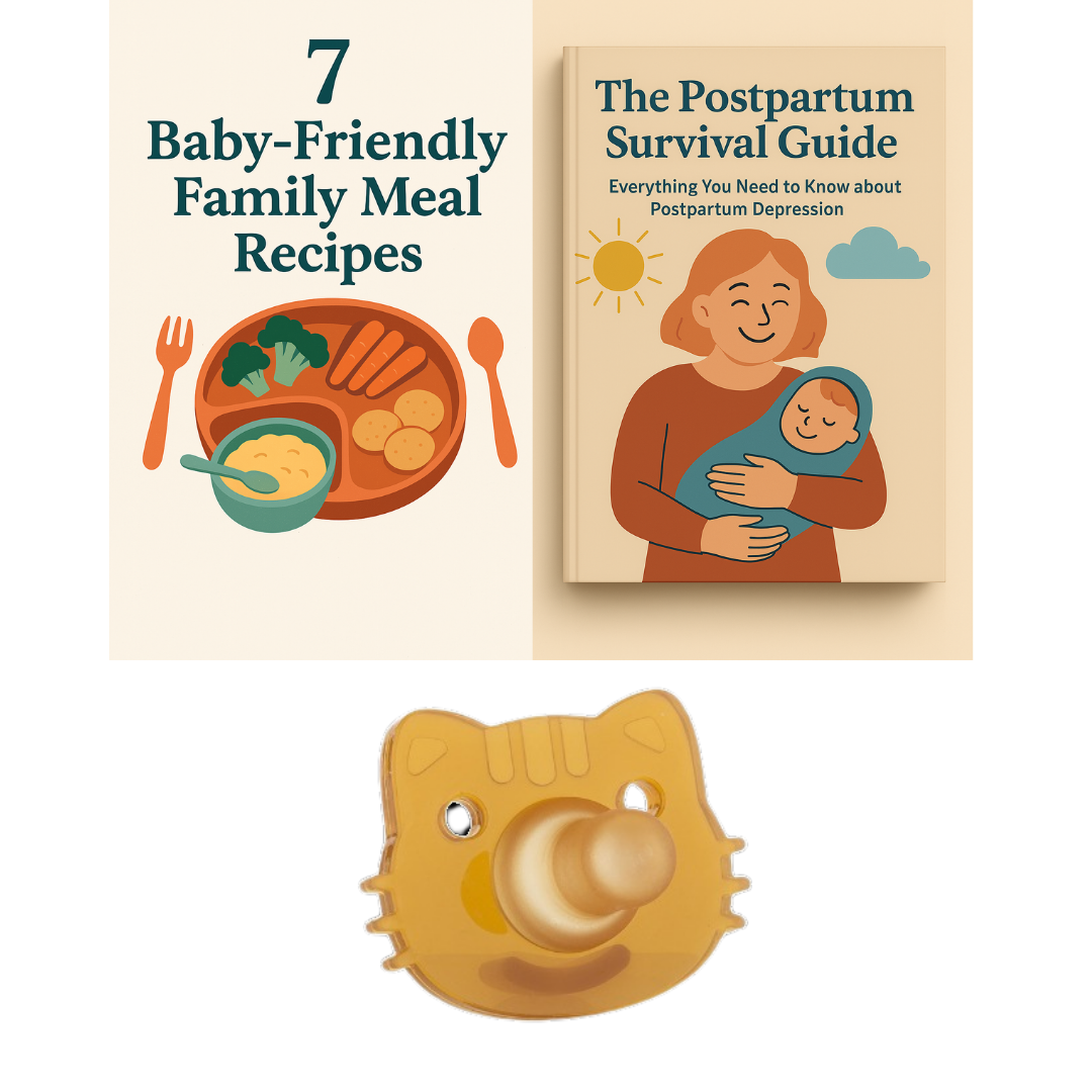 7 baby-friendly family meal recipes + The Postpartum Survival Guide + 1 Free Pacifier